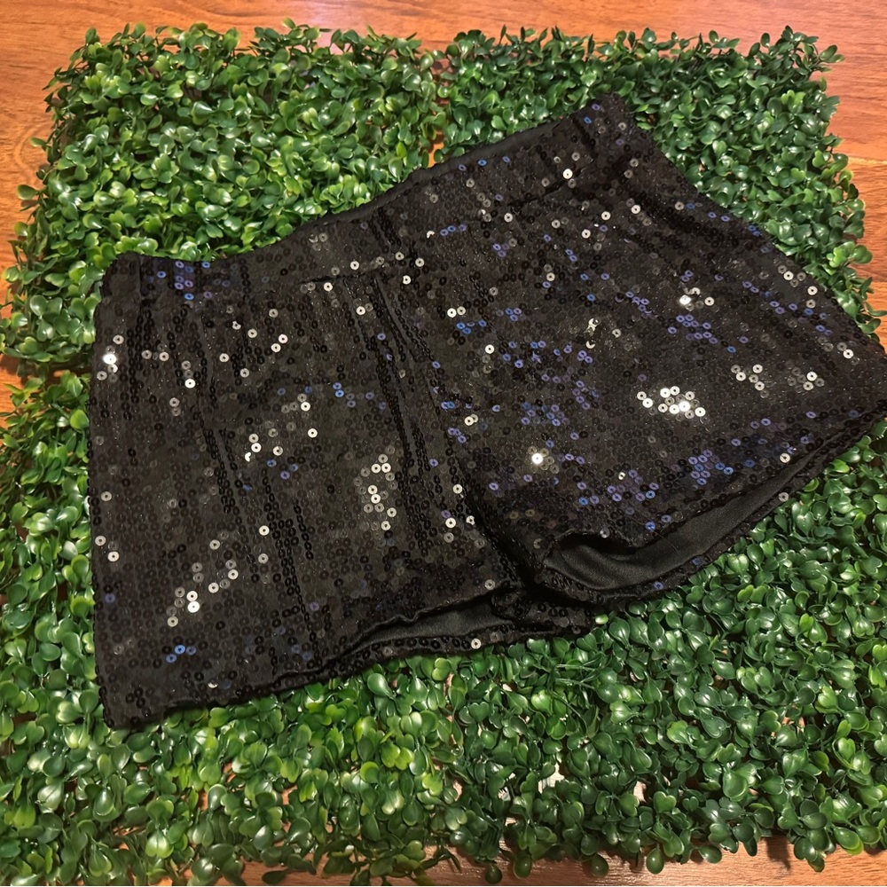 Black Sequin Shorts